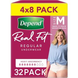 Depend Real Fit Regular Underwear For Women Medium 4x8's